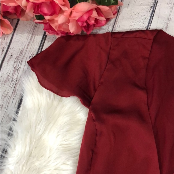 NWT SMYM Ruby Luxe Satin Noelle Wrap Dress - Picture 8 of 14